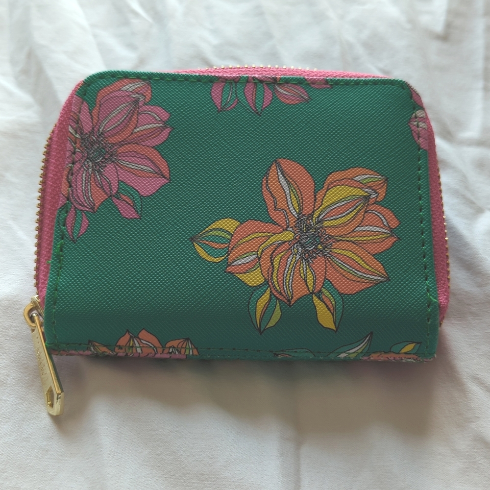 Trina Turk Green and Pink Floral Wallet - Picture 4 of 4